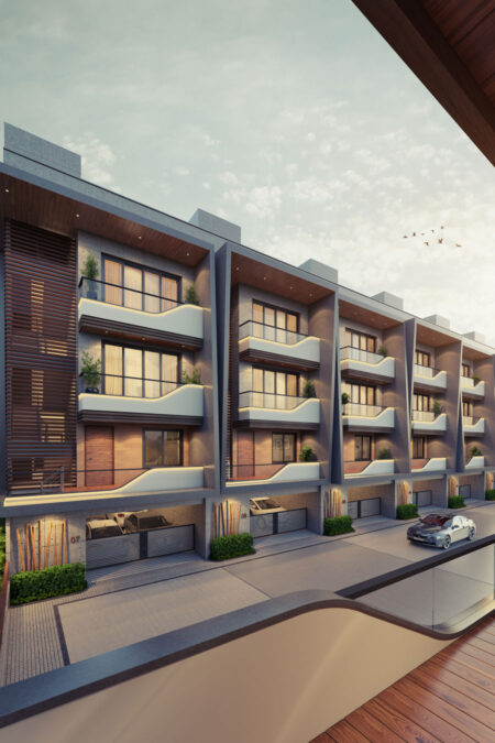 Side View - HARMONY HOMES  - Row Houses - Designroot - Best architect company in surat