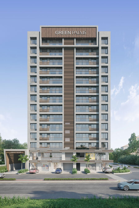 Front View - GREEN PALMS  - Residential - Designroot - Best architect company in surat