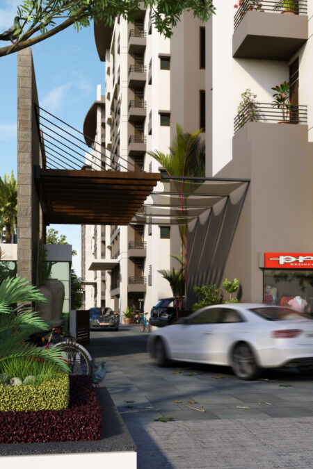 Parking Area - SILICON PALM  - Residential - Designroot - Best architect company in surat