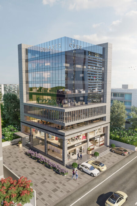 Front View - SOLARIS CUBE  - Commercial - Designroot - Best architect company in surat