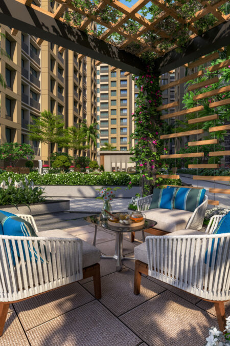 Waiting Area - ORCHID FANTASIA  - Residential - Designroot - Best architect company in surat