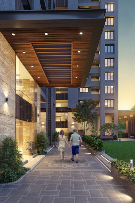 Parking View - GREEN PALMS  - Residential - Designroot - Best architect company in surat