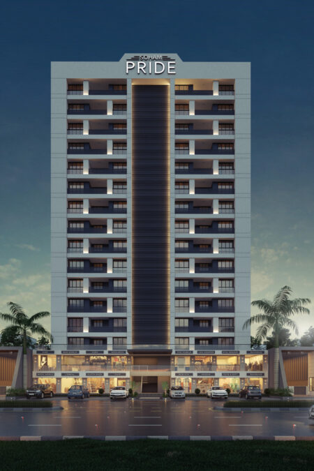 Front View - SOHAM PRIDE  - Residential - Designroot - Best architect company in surat
