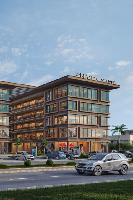Side View - SHIVEN SQUARE  - Commercial - Designroot - Best architect company in surat