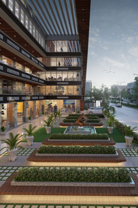 Side View - SHIVEN ARISE  - Commercial - Designroot - Best architect company in surat